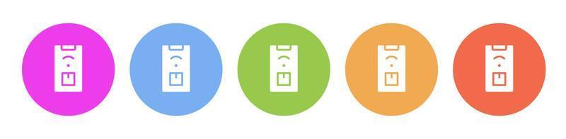 Multi colored icon Mass production app. Button banner round badge interface for application illustration on white background vector