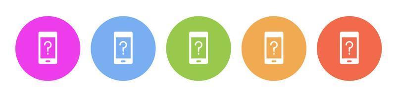 Multi colored icon phone help. Button banner round badge interface for application illustration on white background vector