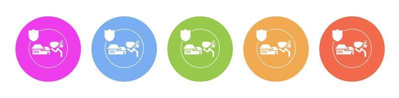 Multi colored flat icons on round backgrounds. home, insurance, robbery multicolor circle vector icon on white background