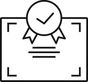 certificate , icon. Marketing vector icon. Thin line icon for website design and infographic on white background