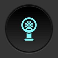 Dark button icon Mass production meter. Button banner round badge interface for application illustration on darken background vector
