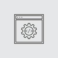 Site, setting, outline, icon. Web Development Vector Icon. Element of simple symbol for websites, web design, mobile app, infographics. Line symbol for website design on white background