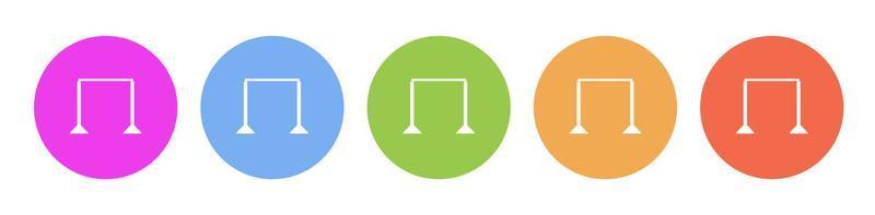 Multi colored flat icons on round backgrounds. danger, perimeter multicolor circle vector icon on white background