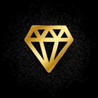 Diamond gold, icon. Vector illustration of golden particle on gold vector background