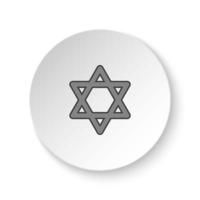 redondo botón para web icono, Israel estrella de David. botón bandera redondo, Insignia interfaz para solicitud ilustración en blanco antecedentes vector