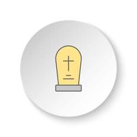 Round button for web icon, Grave symbol. Button banner round, badge interface for application illustration on white background vector