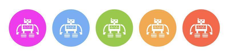 Multi colored icon Robot technology. Button banner round badge interface for application illustration on white background vector