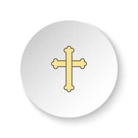 Round button for web icon, Cross symbol. Button banner round, badge interface for application illustration on white background vector