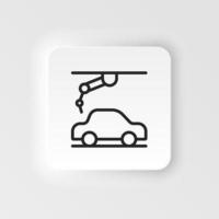 Assemble robot, automobile robot icon - Vector neumorphic style vector icon