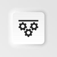 Mass production, process neumorphic style vector icon. Simple element illustration from UI concept. Mass production, process neumorphic style vector icon. Infographic concept on white