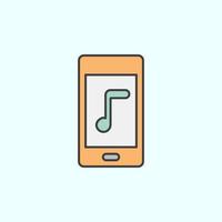 phone, music, audio color vector icon, vector illustration on white background