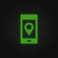 Phone, location new technology vector icon. New mobile technology traffic light style vector illustration on white background