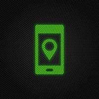 Phone, location new technology vector icon. New mobile technology traffic light style vector illustration on white background