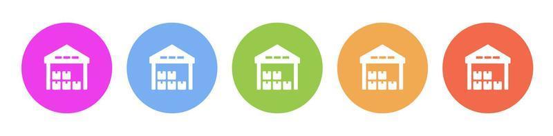 Multi colored icon Mass production warehouse. Button banner round badge interface for application illustration on white background vector