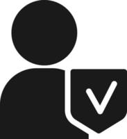 Assessment, insurance, man, shield icon - Vector. Insurance concept vector illustration. on white background