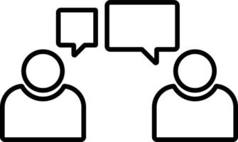 Line vector icon conversation, avatars, users. Outline vector icon on white background