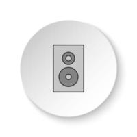 Round button for web icon, Speaker. Button banner round, badge interface for application illustration on white background vector