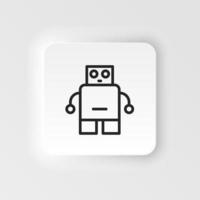 Artificial intelligence, bionic man icon - Vector neumorphic style vector icon