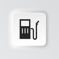 Rectangle button icon Petrol. Button banner Rectangle badge interface for application illustration on neomorphic style on white background vector