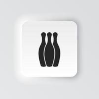 Rectangle button icon Bowling. Button banner Rectangle badge interface for application illustration on neomorphic style on white background vector