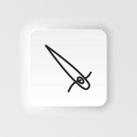 Needle, sew, thread vector icon. Element of design tool for mobile concept and web apps vector. Thin neumorphic style vector icon for website design on neumorphism white background