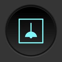 Dark button flat icons on round backgrounds. Building construction insurance dark circle vector icon on darken background