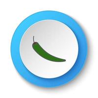 Round button for web icon, chilli. Button banner round, badge interface for application illustration on white background vector