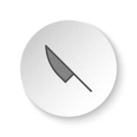 redondo botón para web icono, cuchillo, herramienta. botón bandera redondo, Insignia interfaz para solicitud ilustración en blanco antecedentes vector