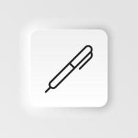 Pen vector icon. Element of design tool for mobile concept and web apps vector. Thin neumorphic style vector icon for website design on neumorphism white background