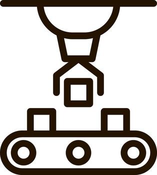 Articulated robot, conveyor robot  icon - Vector on white background
