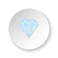 Round button for web icon, Diamond. Button banner round, badge interface for application illustration on white background vector
