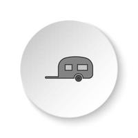 Round button for web icon, Caravan. Button banner round, badge interface for application illustration on white background vector