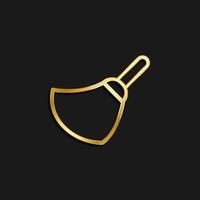 clear, broom gold icon. Vector illustration of golden dark background .