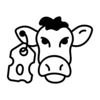 Trendy Cow Head vector