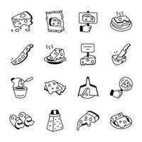 A Pack of Dairy Products Sketchy Icons vector