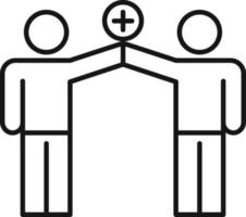 add, two man, connect, team, icon. Marketing vector icon. Thin line icon for website design and infographic on white background