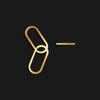 chain, delete, link gold icon. Vector illustration of golden icon on dark background