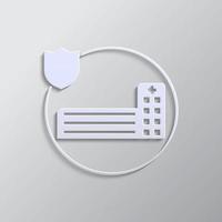 human, insurance, health, icon, vector, insurable, fuse paper style. Grey color vector background- Paper style vector icon. on white background