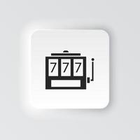 Rectangle button icon Gaming machine. Button banner Rectangle badge interface for application illustration on neomorphic style on white background vector