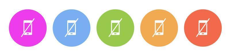 Multi colored icon phone end call. Button banner round badge interface for application illustration on white background vector