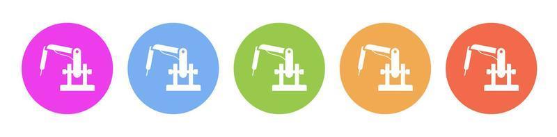 Multi colored icon Robot technology industry factory. Button banner round badge interface for application illustration on white background vector