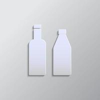 botellas papel estilo, icono. gris color vector fondo- papel estilo vector icono.