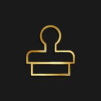 clone, press, stamp gold icon. Vector illustration of golden dark background .