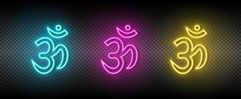 Om symbol neon vector icon