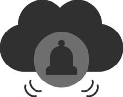 cloud, computing, bells . Element of web development. Vector icon. Development icon on white background
