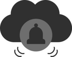 cloud, computing, bells . Element of web development. Vector icon. Development icon on white background