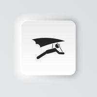 Rectangle button icon Flying hang glider. Button banner Rectangle badge interface for application illustration on neomorphic style on white background vector