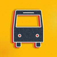 Bus pop art, retro icon. Vector illustration of pop art style on retro background