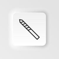 Bit, drill, metal vector icon. Element of design tool for mobile concept and web apps vector. Thin neumorphic style vector icon for website design on neumorphism white background