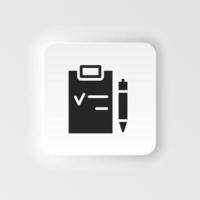 masa producción, portapapeles neumorfo estilo vector icono. sencillo elemento ilustración desde ui concepto. masa producción, portapapeles neumorfo estilo vector icono. infografía concepto en blanco